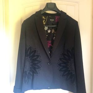 Desigual Embroidered, Lined Blazer